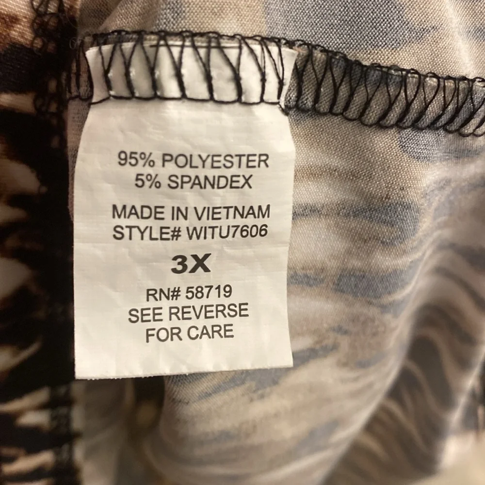 Notations Black and Brown Patterned Women's Top - Picture 4 of 4